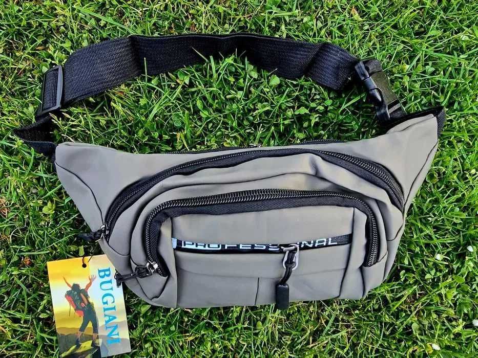 Bugiani modna nerka Saszetka na pasku szara nowa