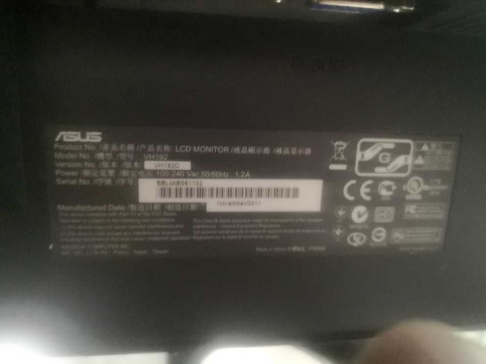 Monitor Asus VS197 - não aparece imagem