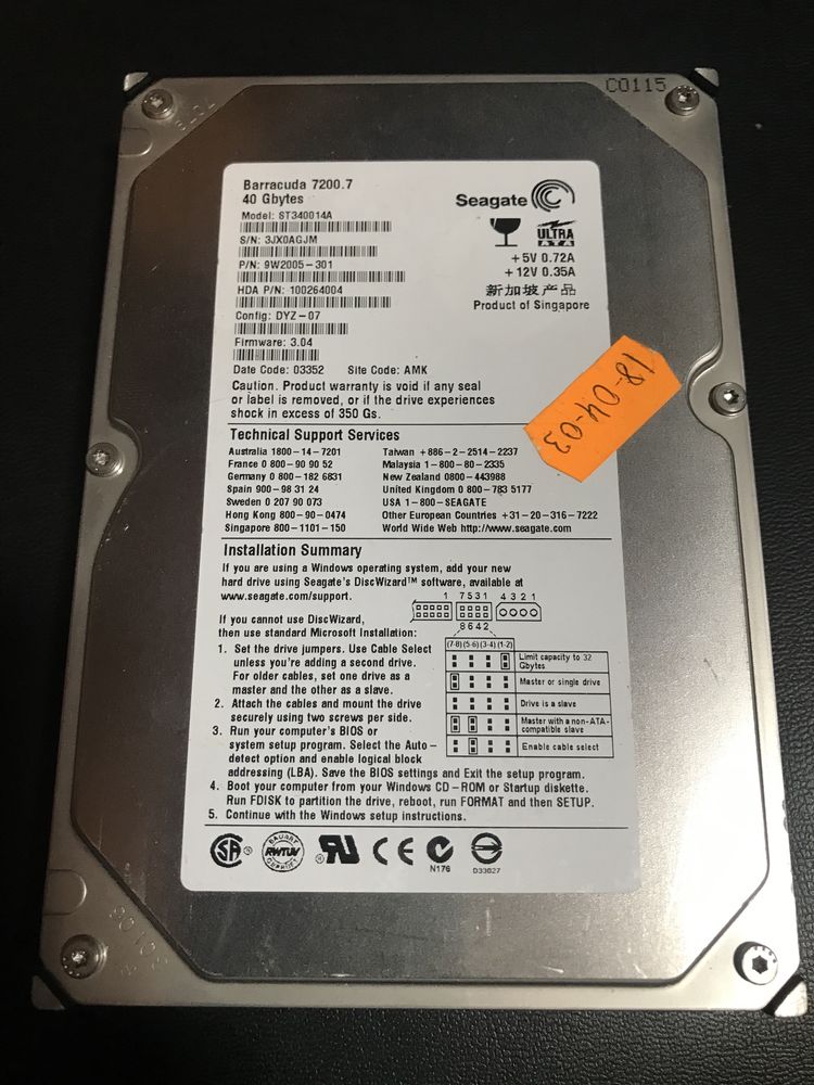 Disco Seagate 40gb