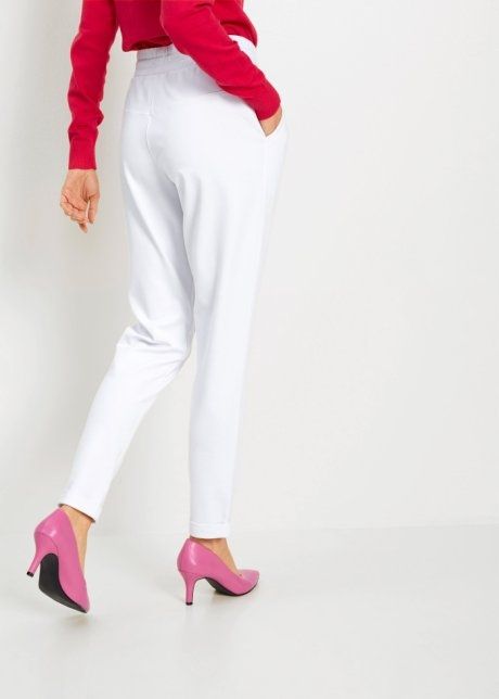 B.P.C białe spodnie wiskozowe krój dresowy ^40/42