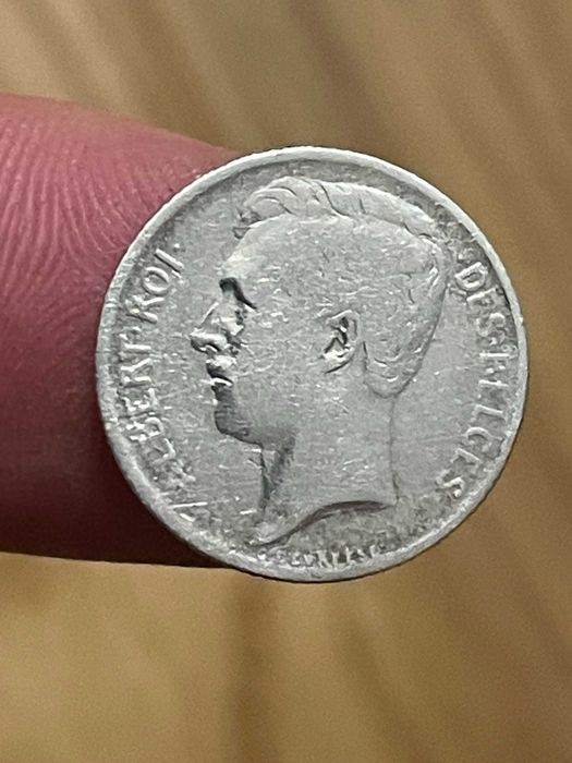 moeda em prata 1911 50 cent Bélgica