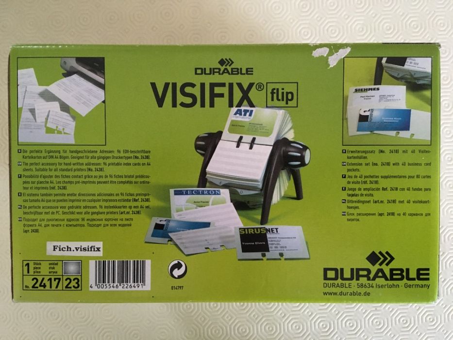Arquivo de rotação Durable Visifix® flip para 400 cartões de visita