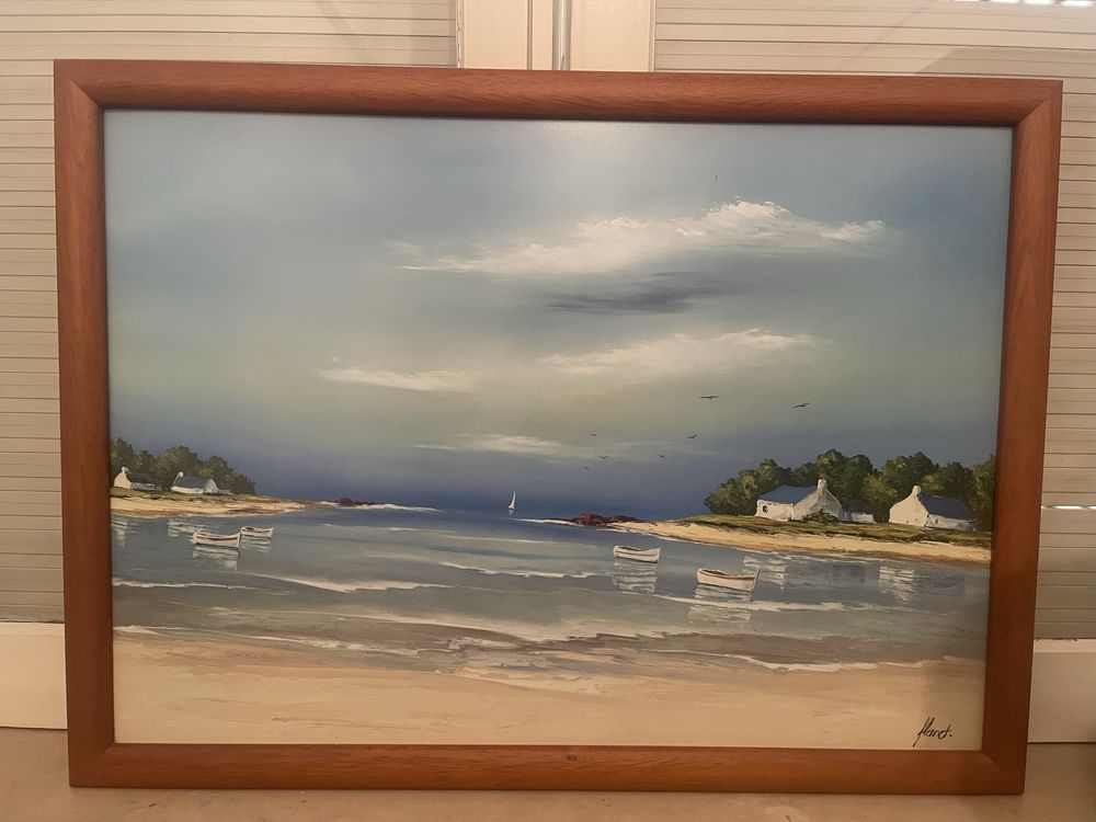 Quadro com pintura com motivo maritimo