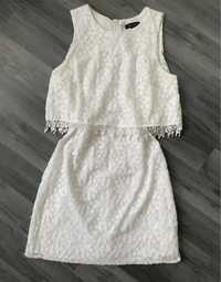 Biała ecru śmietankowa sukienka M