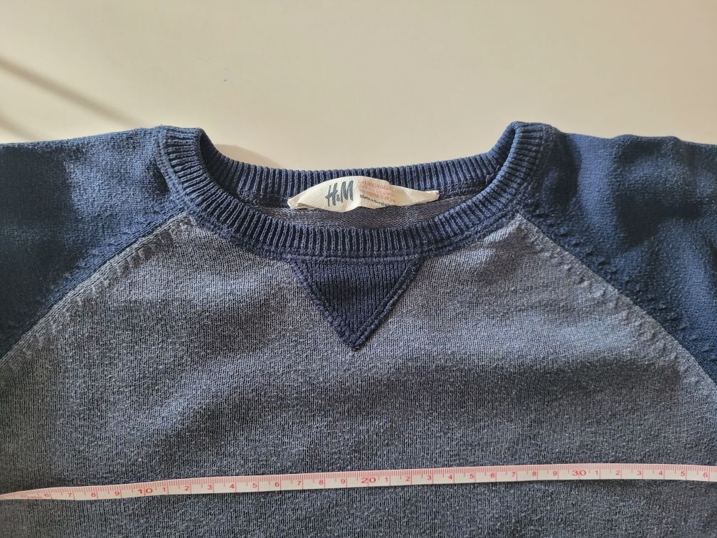 SWETEREK H&M r 128 134 niebieski dla chłopca elegancki świeta