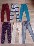 Legginsy, getry ciepłe 9 par 128/134 jesienne, zimowe, z ociepleniem,