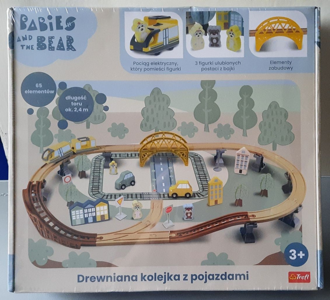 Nowa Elektryczna drewniana kolejka BABIES AND THE BEAR- Trefl