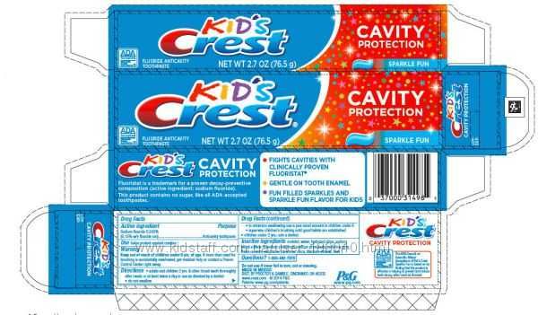 Детская зубная паста с 2-х лет 130 грамм Crest Kids Cavity-USA