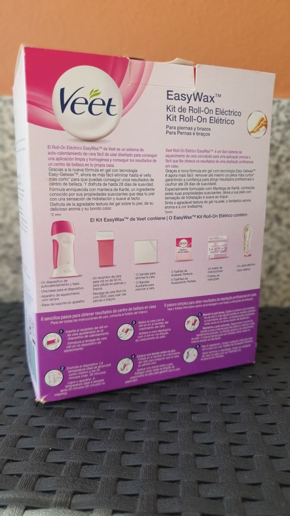 Kit Depilação Veet - Easy Wax Kit de Roll-On Elétrico