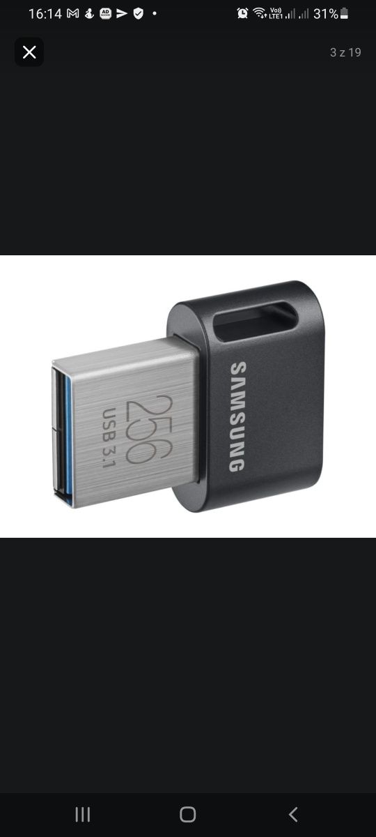 Pendrive Samsung 256GB FIT Plus Gray 400MB/s bardzo szybki