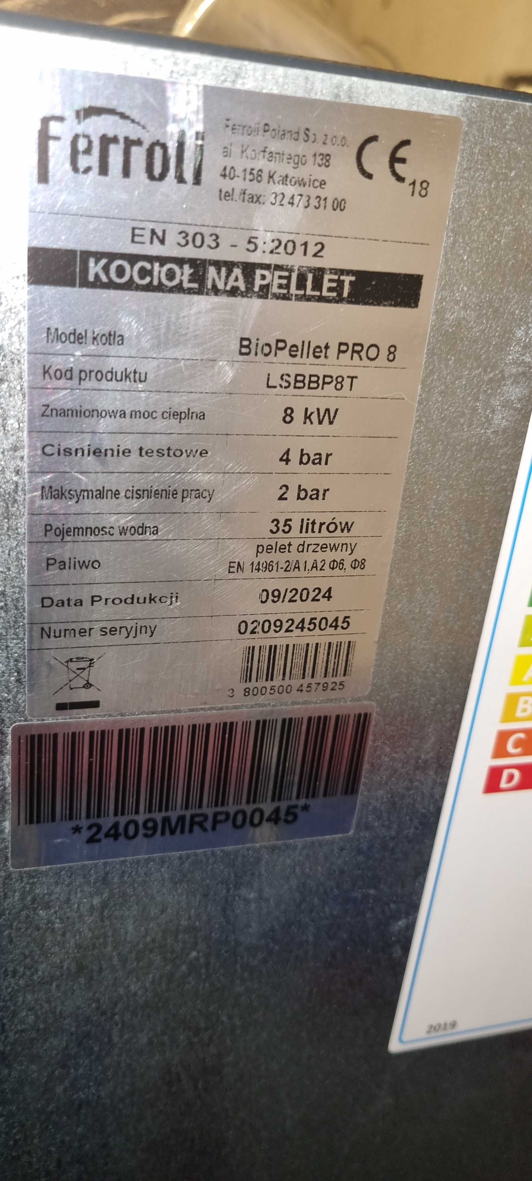 Kocioł pelletowy peleciak piec FerroliBioPellet 8