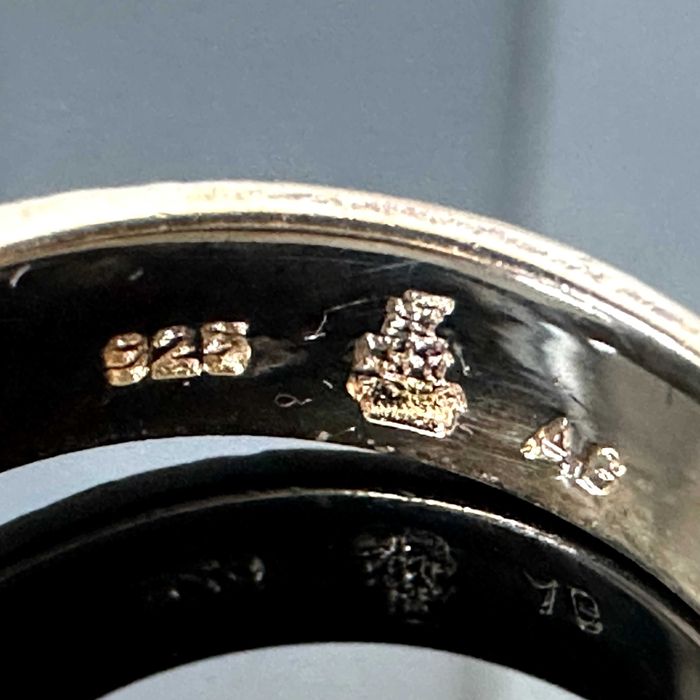 Srebrny pozłacany pierścionek - srebra próby 925 - pozłocony