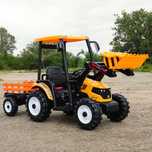 DUŻY MOCNY TRAKTOR z przyczepą kabiną i turem 24V 400W TITAN