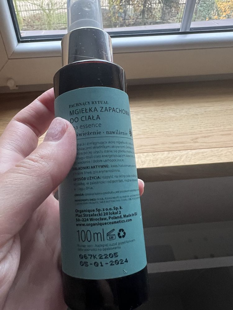 Organique mgielka do ciala Body Mist Sea Essence