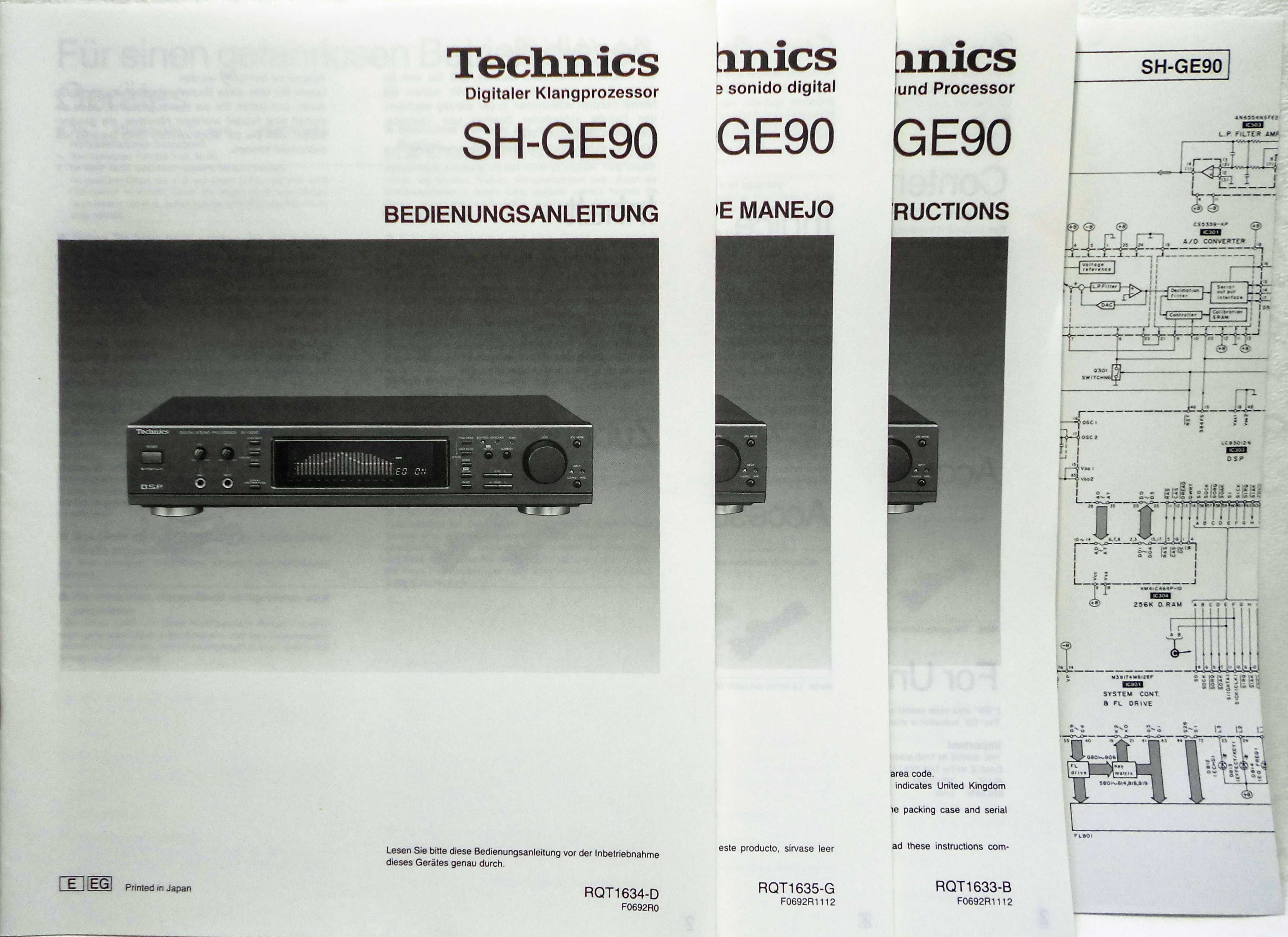 Инструкция мануал цифровой процессор Technics SH-GE90