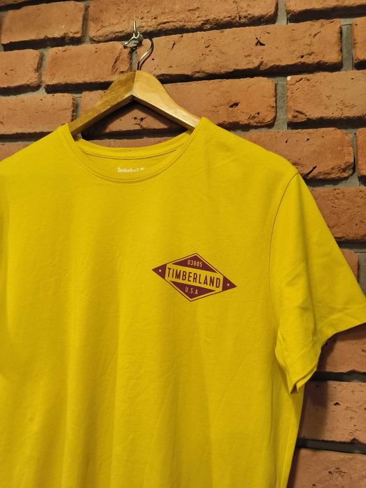 Koszulka Timberland Duże Logo T-Shirt Nadruk Żółta