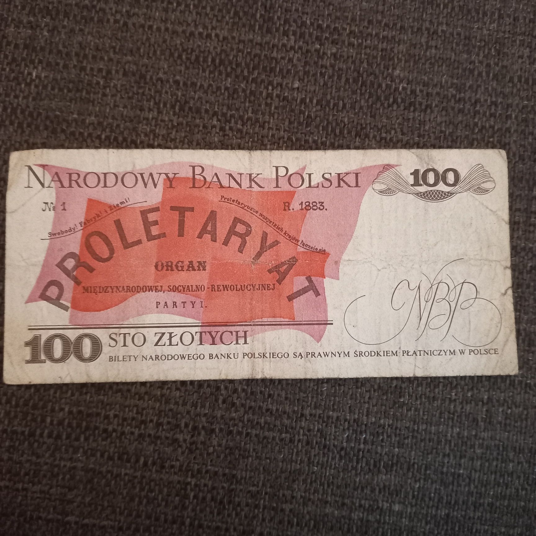 Stary banknot 100 zł Ludwik Waryński