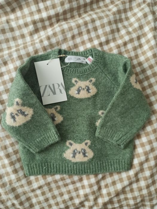 Sweterek niemowlęcy z wełną dla chłopca Zara r. 68