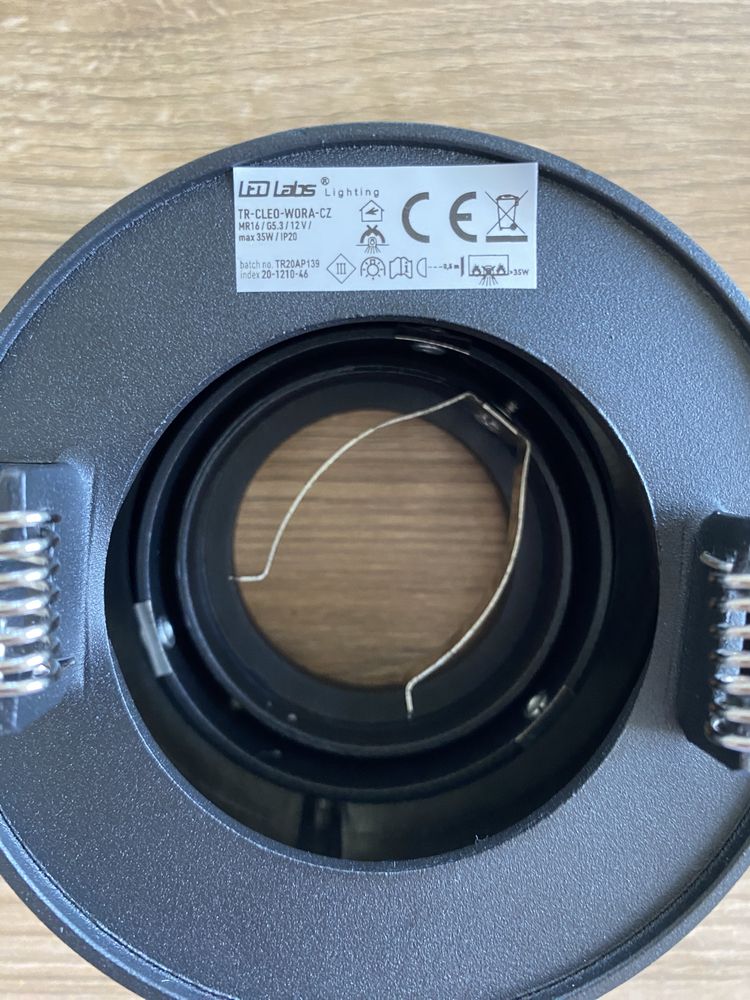 Oprawa sufitowa punktowa Led Labs CLEO czarna okrągła MR16 35W 12V