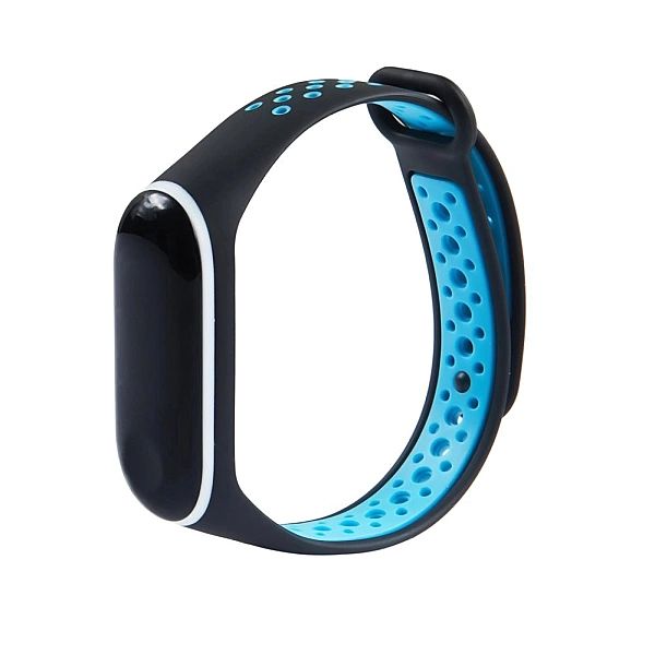 Silikonowa opaska do Xiaomi Mi Band 4 / Mi Band 3 Dots czarno-niebiesk