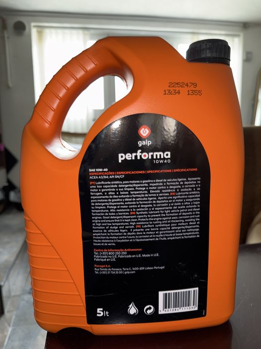 Garrafão Oleo Carro 10W40 gasolina diesel sintetico 5lt