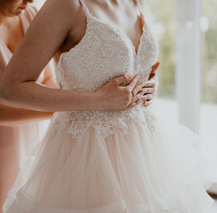 Cudowna niepowtarzalna suknia ślubna brzoskwiniowa JAK NOWA