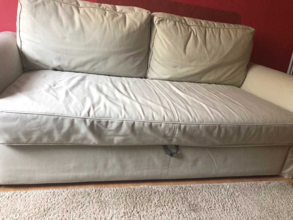 sofa 3 osobowa rozkładana beżowa IKEA