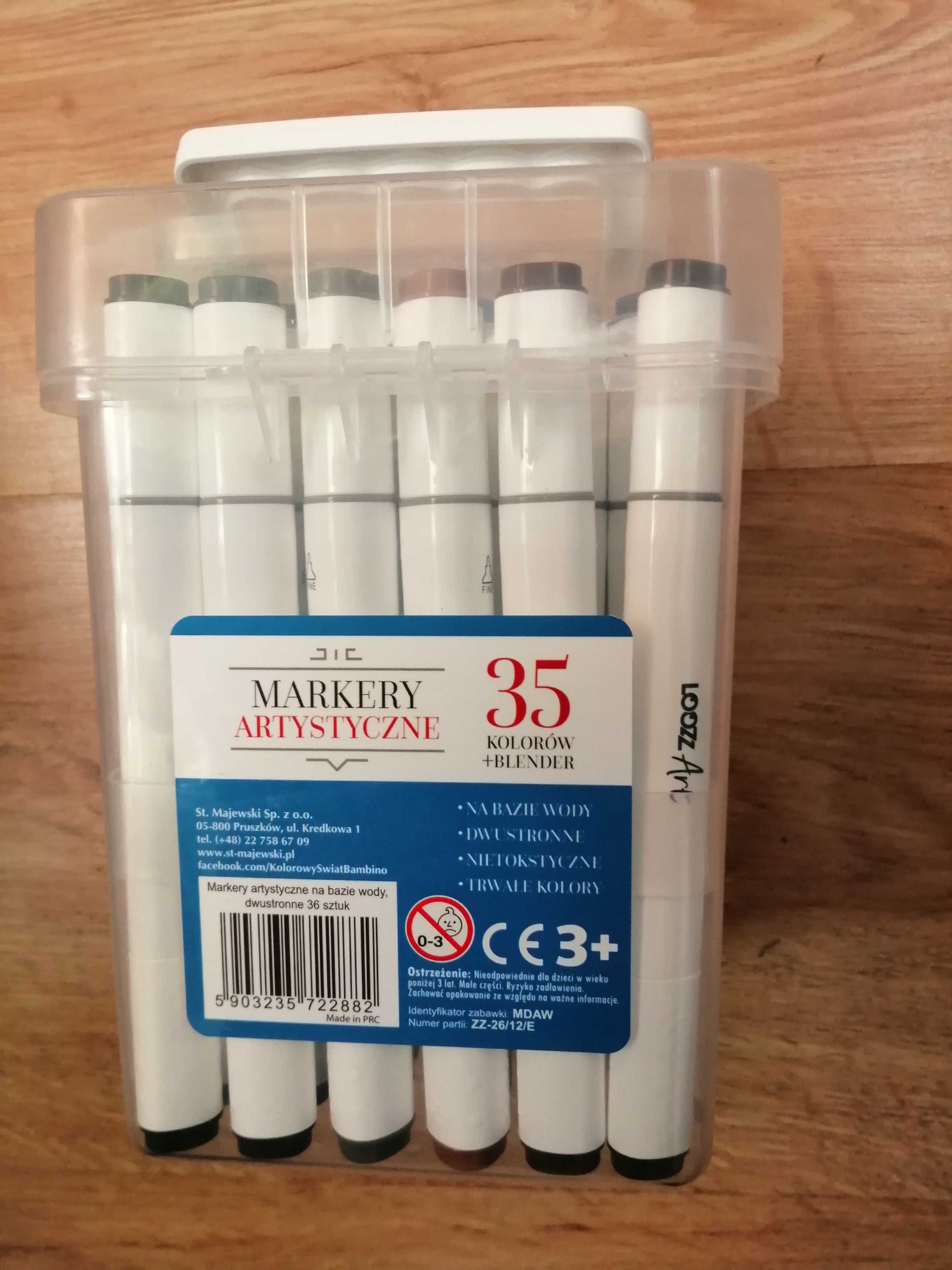 Nowe Markery Artystyczne w kuferku 35 sztuk