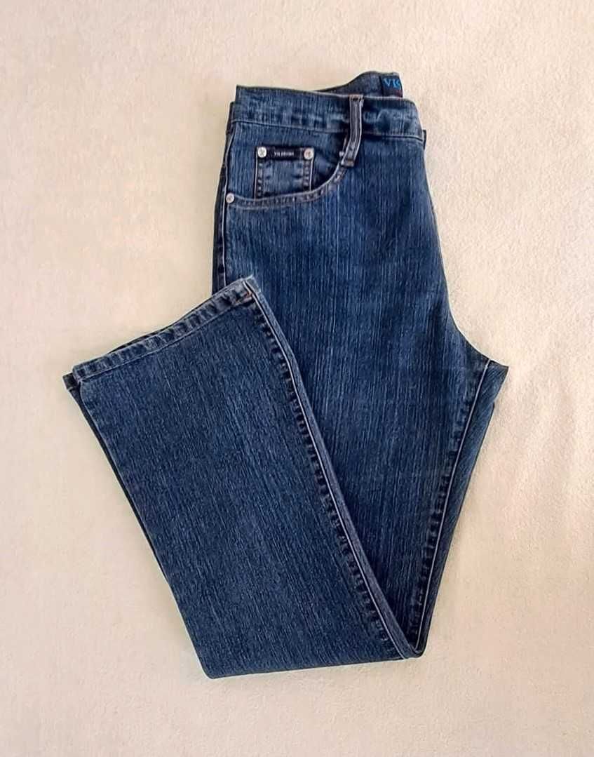 Szerokie jeansy dzwony 32 M L wysoki stan vintage