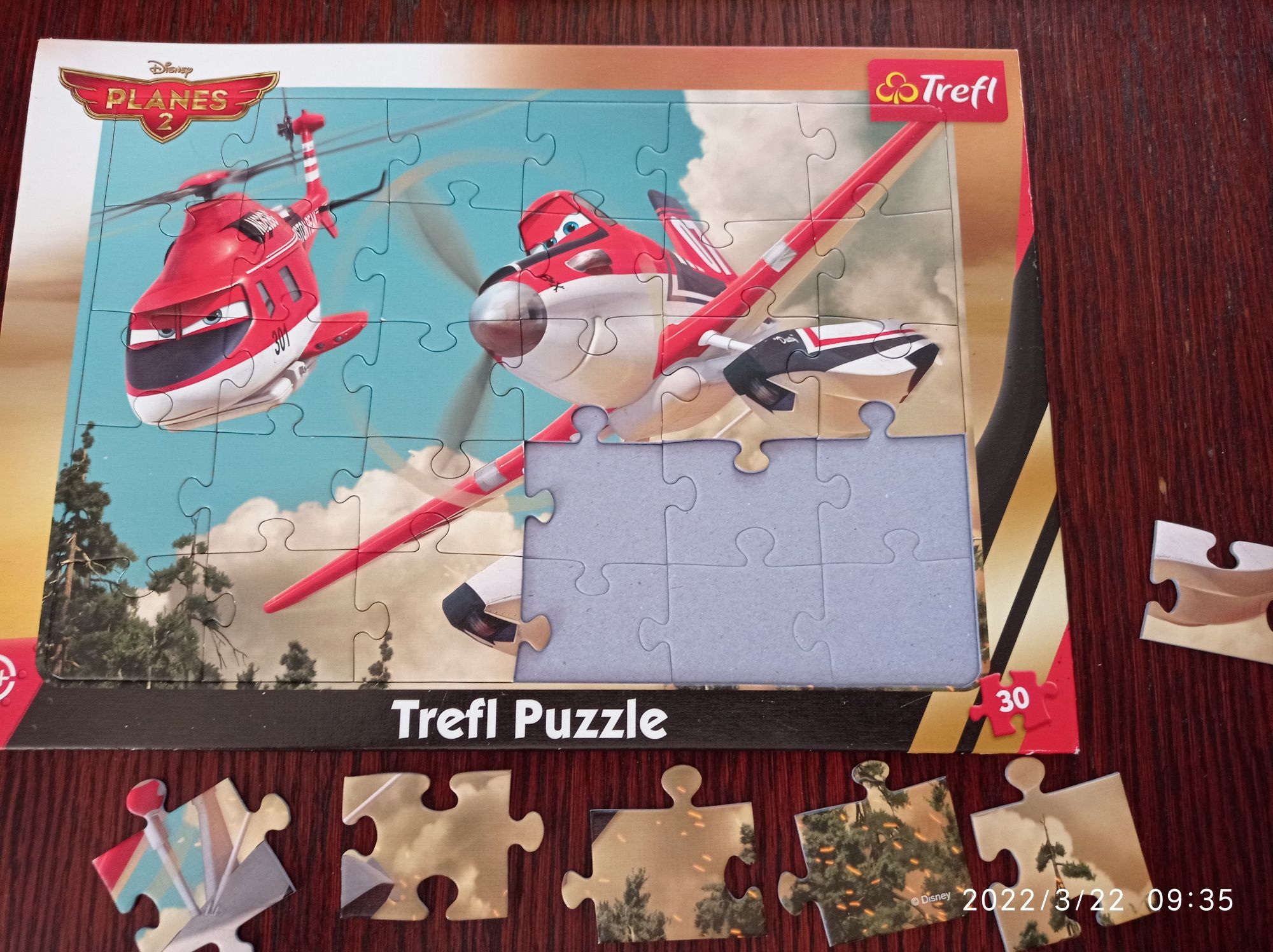 Puzzle w ramce Trefl 15 elementów samoloty Planes Dusty 2 zestawy