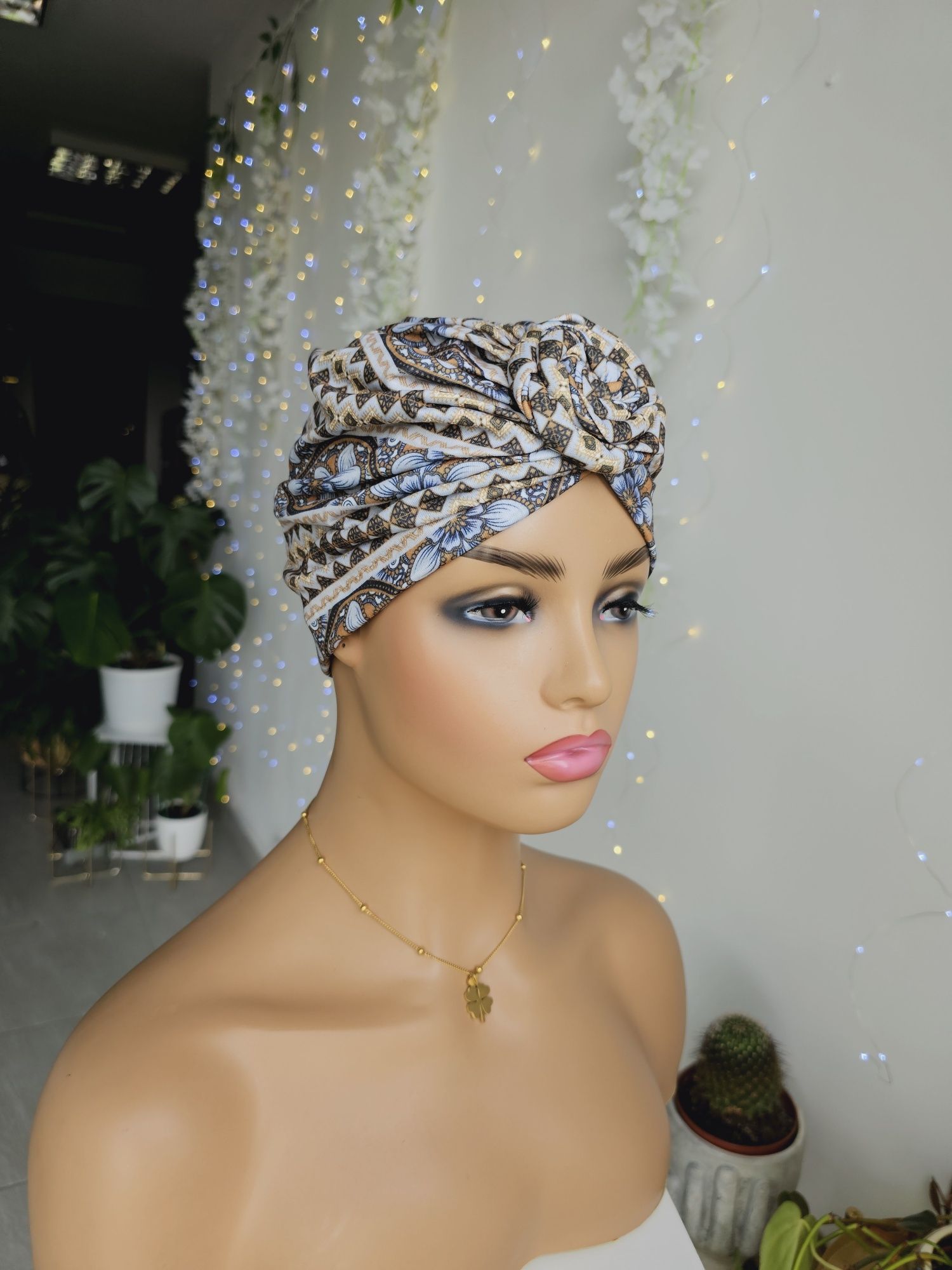 Turban czapka chustka na głowę w trakcie leczenia chemioterapii Soa