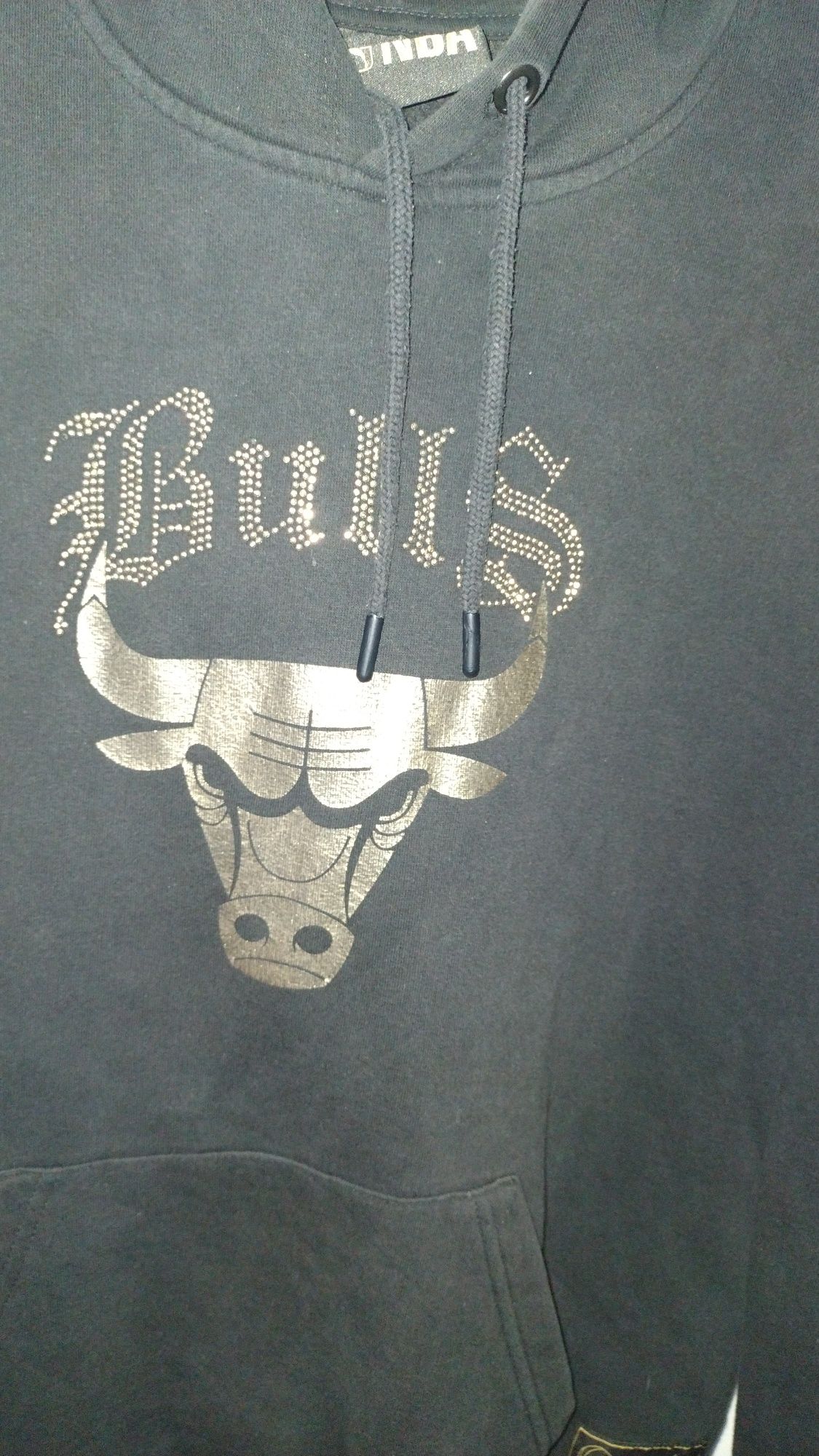 Czarna bluza z kapturem NBA Chicago Bulls