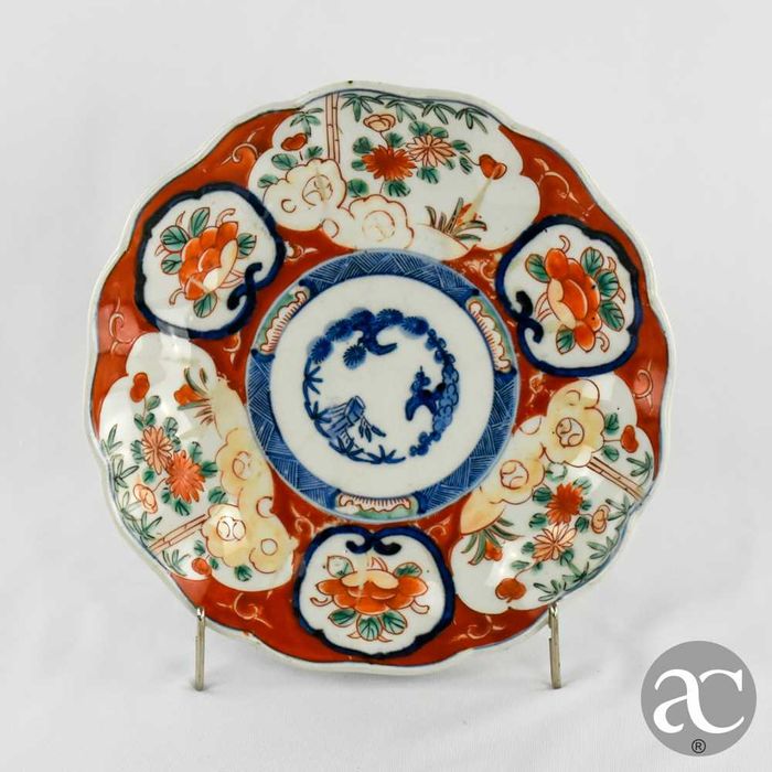 Prato porcelana Japão decoração Arita Imari Período EDO (1603 a 1867)