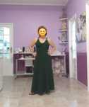 Vestido noite, verde tropa