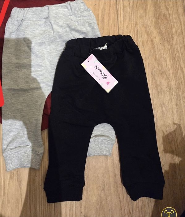 4x spodnie 86 dresowe czarne I szare Olibambi