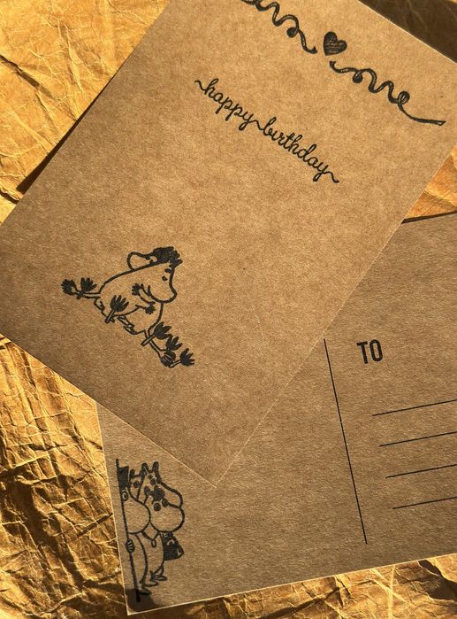 Krafyowa kartka urodzinowa z Muminkami Muminki