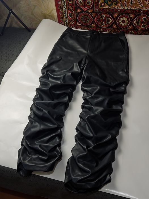 Штани lanausea чорні шкіряні archive opium