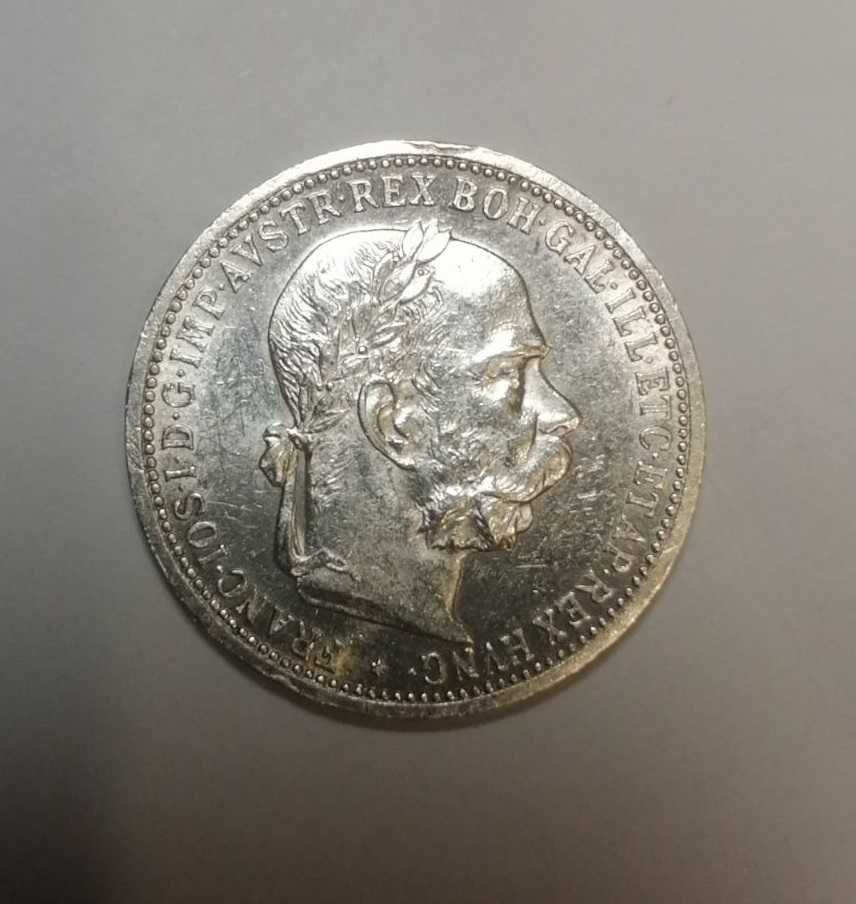 Штемпельная серебряная монета 1 крона 1900 Австро-Венгрия / 1 корона