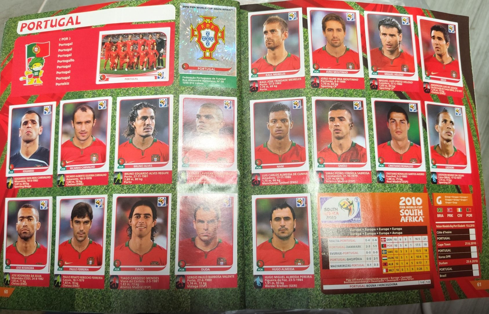 Caderneta Cromos Mundial Sul África 2010