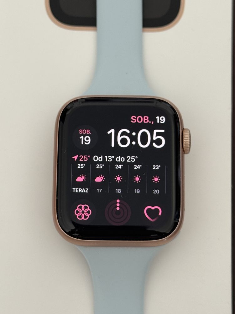 Apple Watch SE 44 mm Gold Alu Starlight Cellular + 7 pasków + pudełko