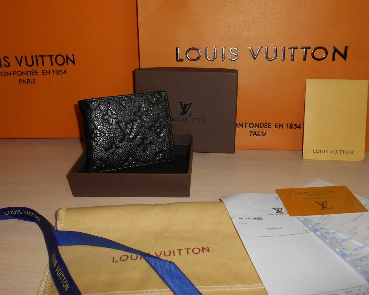 Louis Vuitton portmonetka Czarny portfel męski skóra 009А