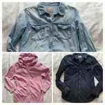 Mini paka 2 koszule jeansowe i 1 sweterek z kapturem 152 cm