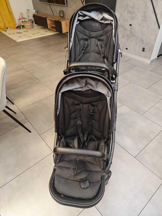 Wózek rok po roku Cavoe Głęboko-Spacerowy Bliźniaczy