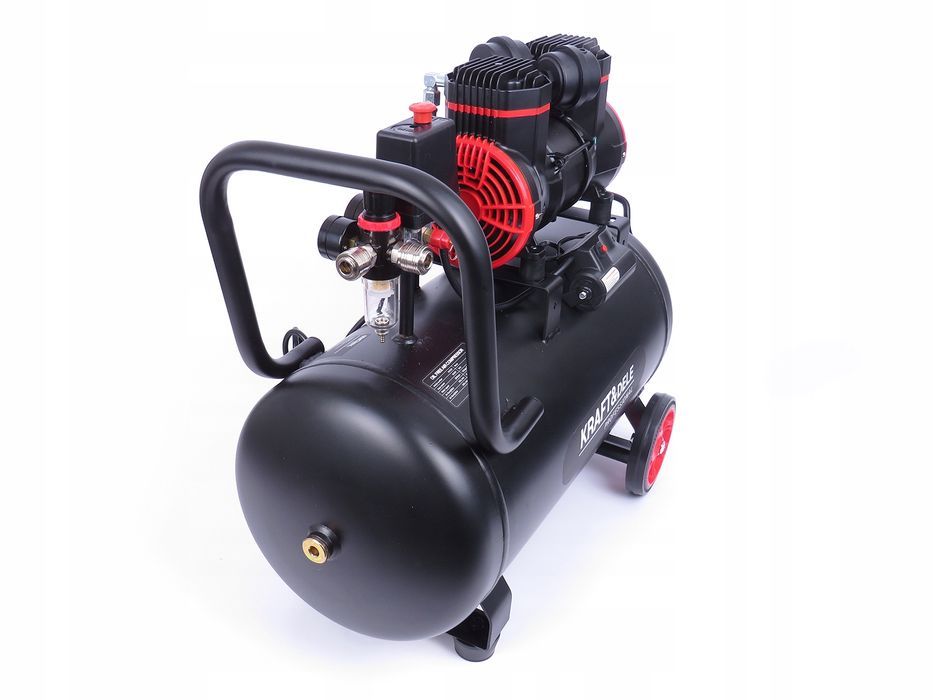 Kompresor 50L Cichy Bezolejowy 2 Tłoki 2 Pompy Spreżarka 230V