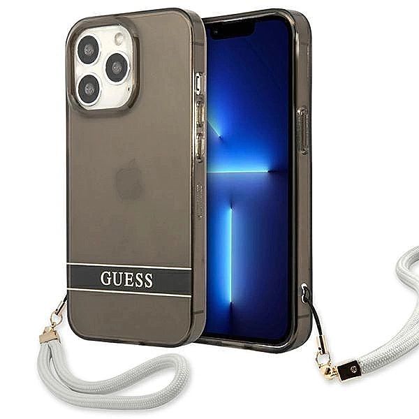 Etui Guess Translucent Strap na iPhone 13 Pro / iPhone 13 - czarne