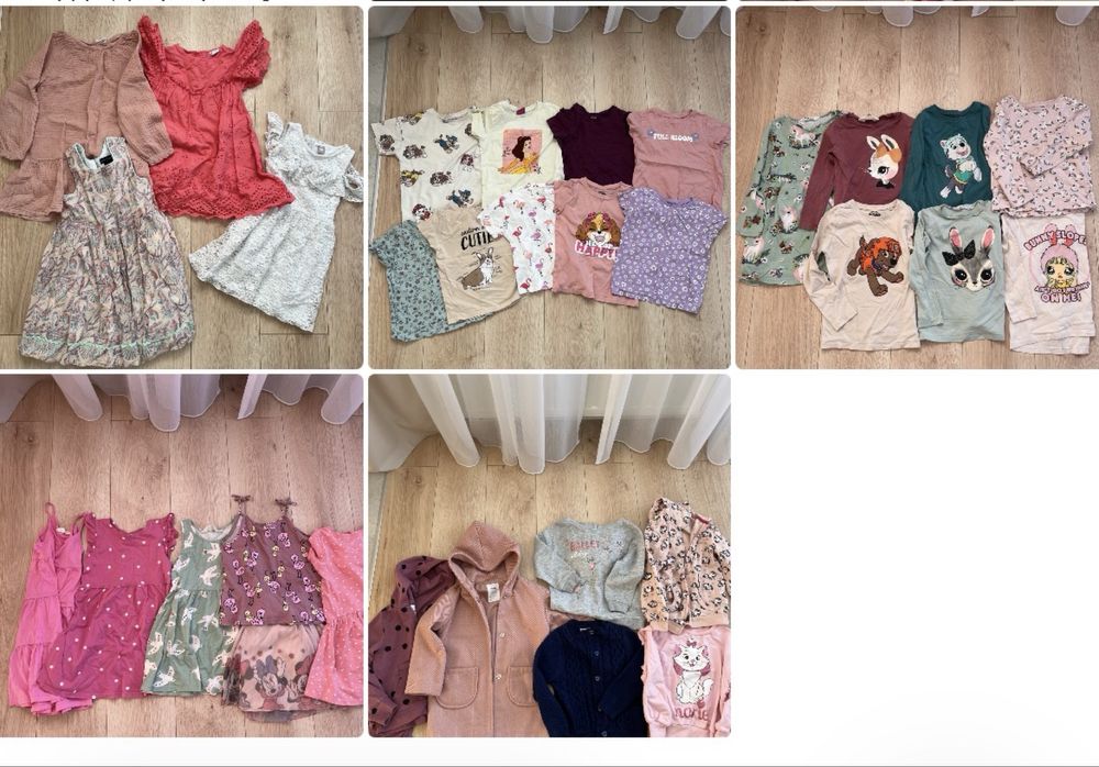 32 sztuki Paczka ubranek 4-5 lat dla dziewczynki 110 Zara H&M Sinsey