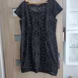 Czarna, letnia sukienka, w geometryczny wzór, rozmiar 44 / 2XL