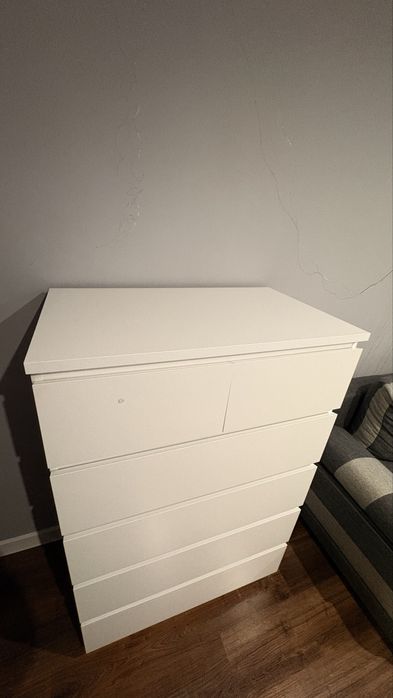 Biała komoda IKEA 6 szuflad nowoczesna, pojemna.