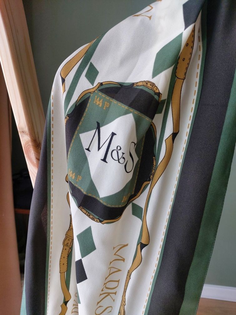 Elegancki Damski krawat apaszka do wiązania na rzepie Marks&Spencer lo