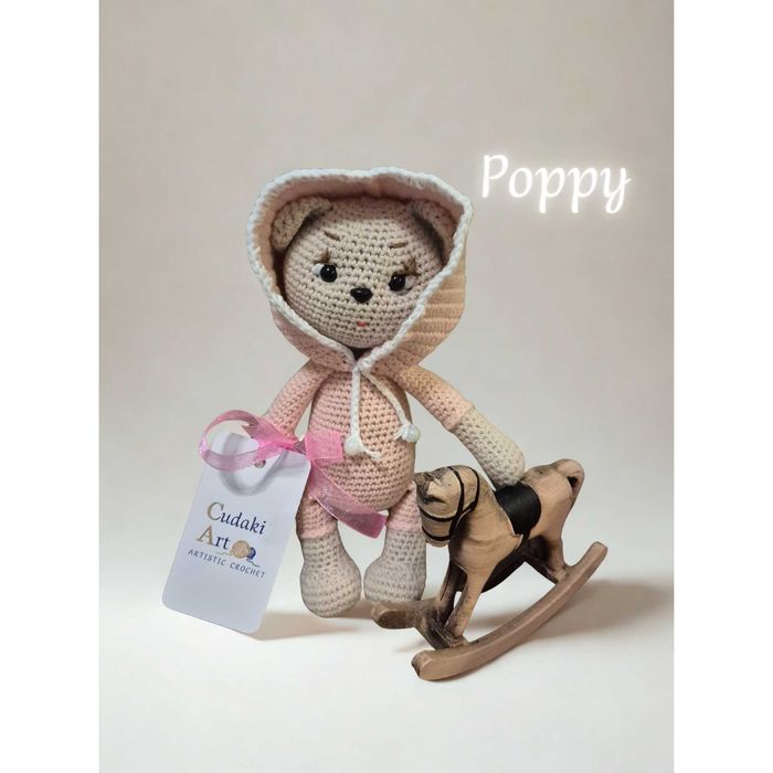 Rękodzieło - Miś - Maskotka szydełkowa - Boże Narodzenie